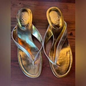 Gold Thong Toe Heels